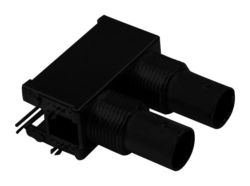 031-6578 RF COAX, BNC, R/A DUAL JACK, 50 OHM, PCB AMPHENOL RF