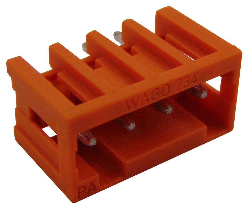 734-234 TERMINAL BLOCK, HEADER, 4POS, TH WAGO