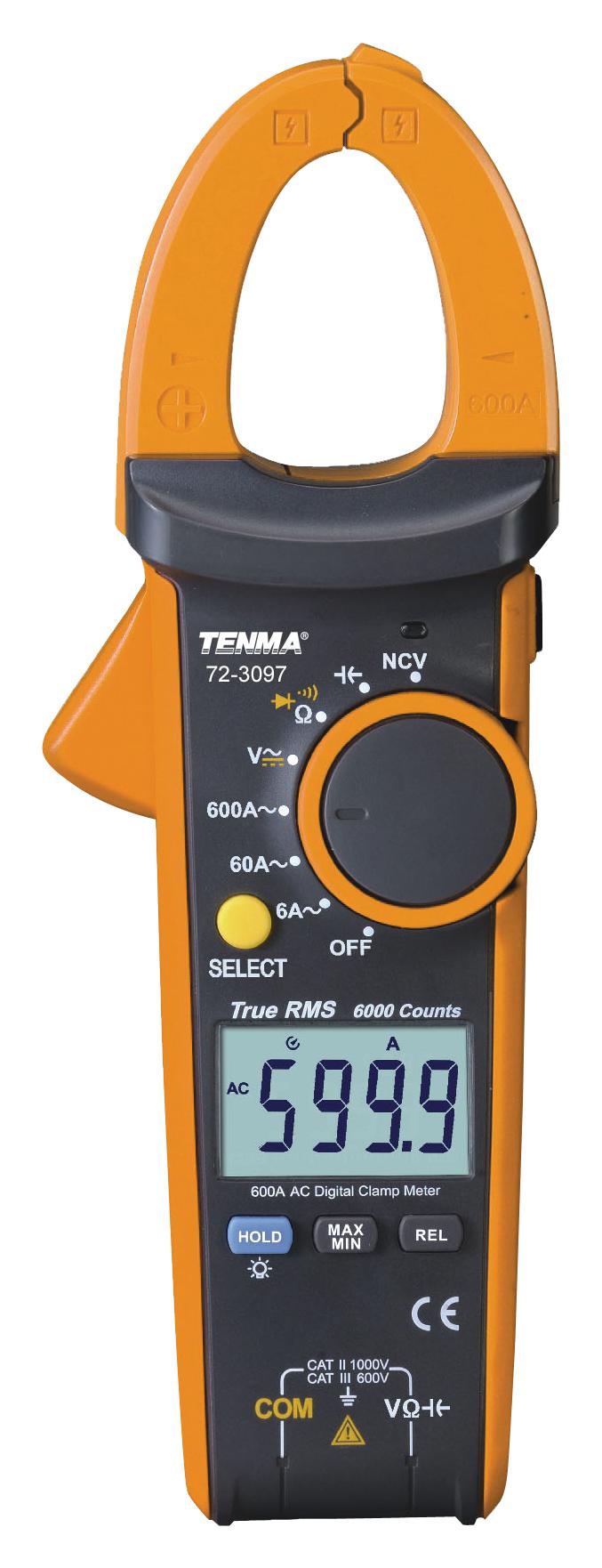 72-3097 DMM, CLAMP, AUTO, 600A, 3.75 DIGIT TENMA