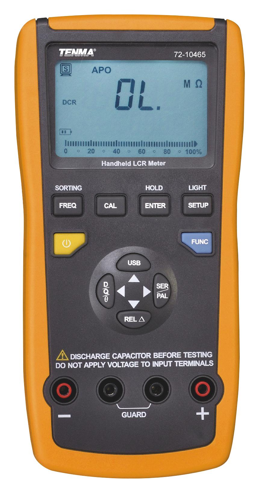 72-10465 LCR METER, HANDHELD, 100KHZ, LCD TENMA