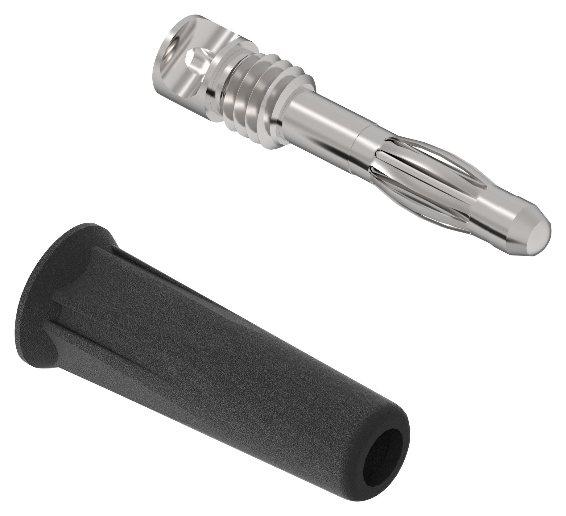 76-1640 BANANA PLUG, 4MM, 36A, SOLDER, BLACK TENMA