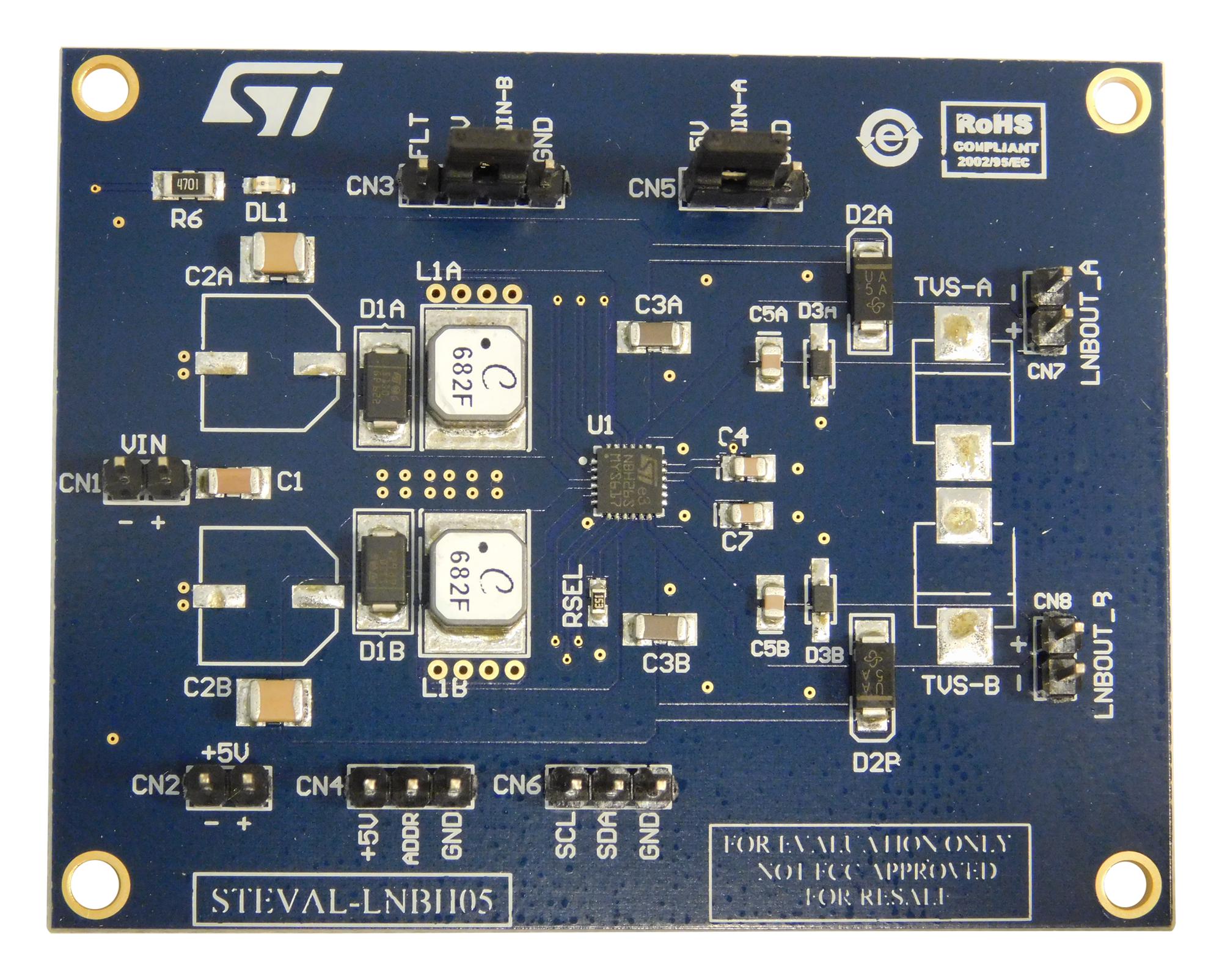 STEVAL-LNBH05 EVAL BOARD, LNB POWER SUPPLY STMICROELECTRONICS