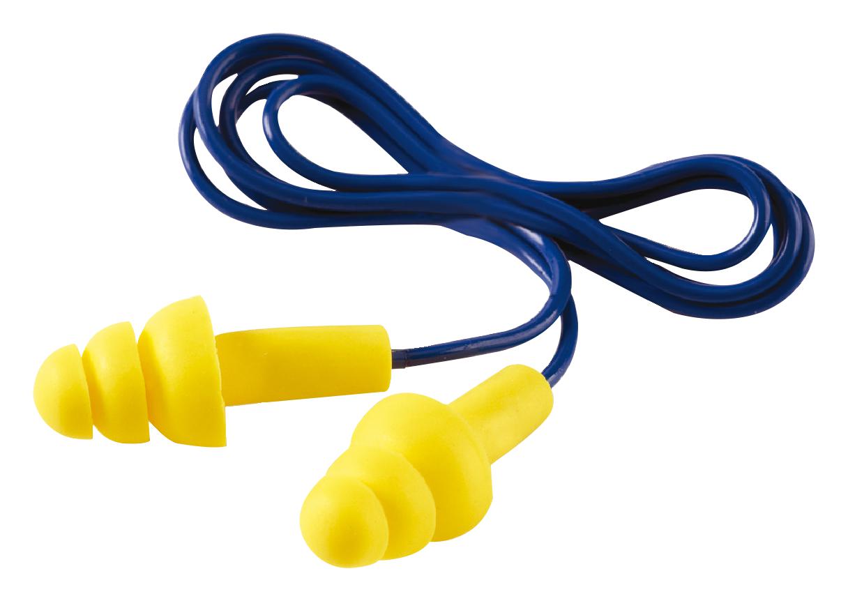 UF-01-000 EAR PLUG, CORDED, 8KHZ, 32DB, YELLOW/BLU 3M