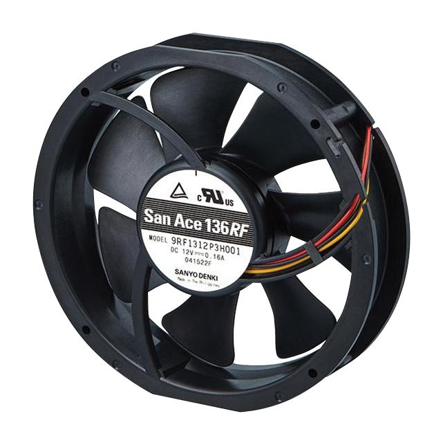 9RF1324P3H001 AXIAL FAN, 136MM, 24VDC, 70.7CFM, 35DBA SANYO DENKI