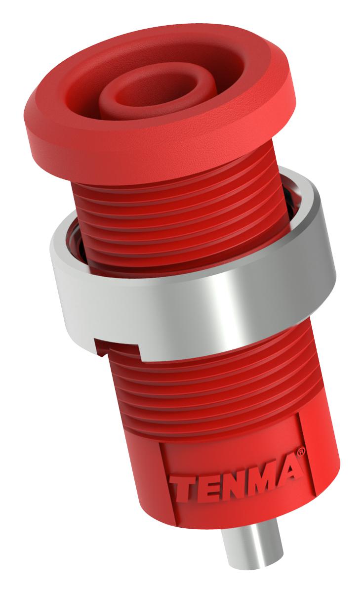 76-1678 BANANA JACK, 4MM, 25A, SOLDER, RED TENMA