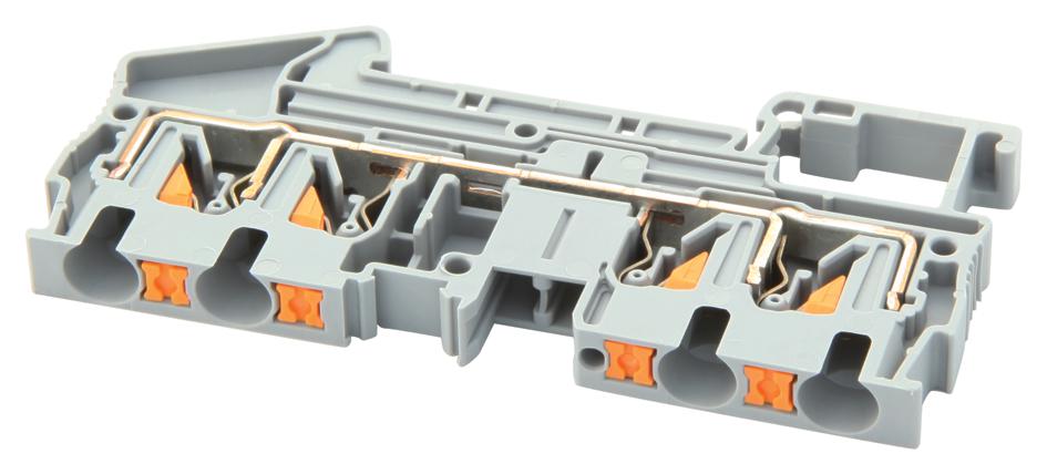 PT 4-QUATTRO TERMINAL BLOCK, DIN RAIL, 4POS, 10AWG PHOENIX CONTACT