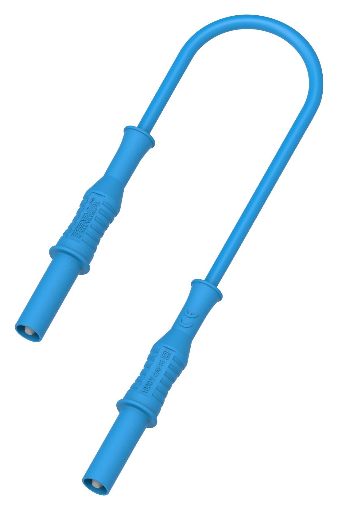 76-1402 4MM BANANA PLUG TO PLUG LEAD, BLU, 1.5M TENMA