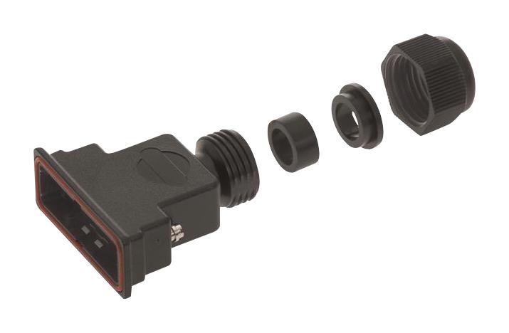 09670090438 D SUB BACKSHELL, 180DEG, SIZE DE HARTING