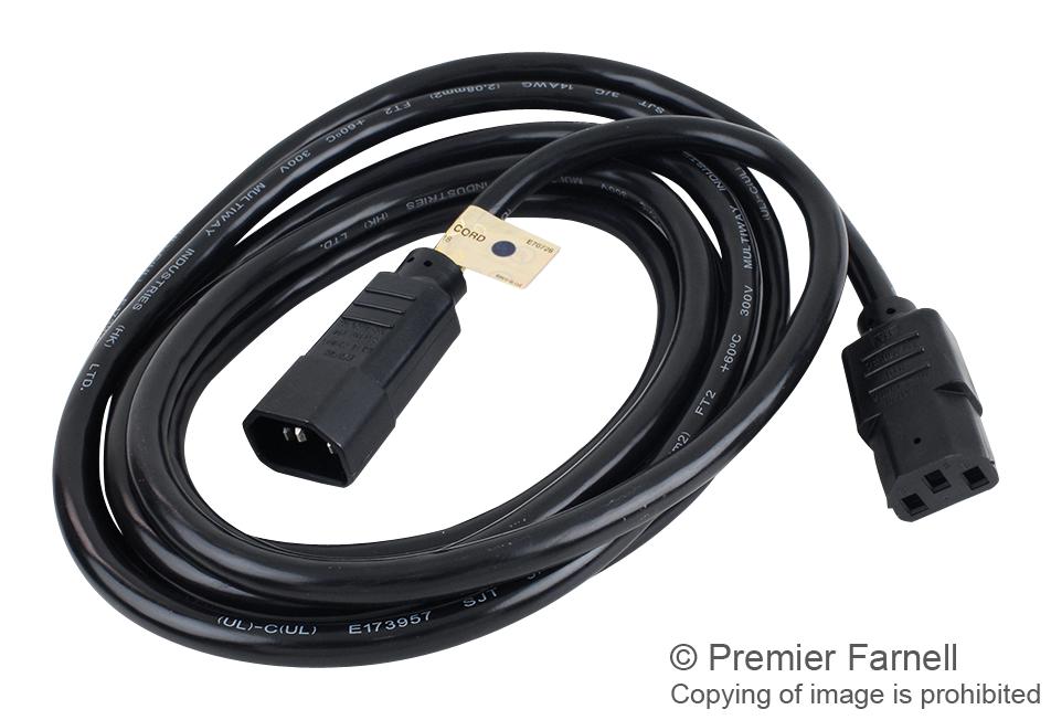 P005-010 POWER CORD, IEC60320 C13/C14, 3.05M, 15A TRIPP-LITE