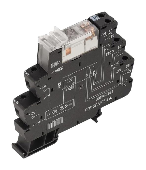1123500000 POWER RELAY, DPDT, 8A, 250VAC, DIN RAIL WEIDMULLER