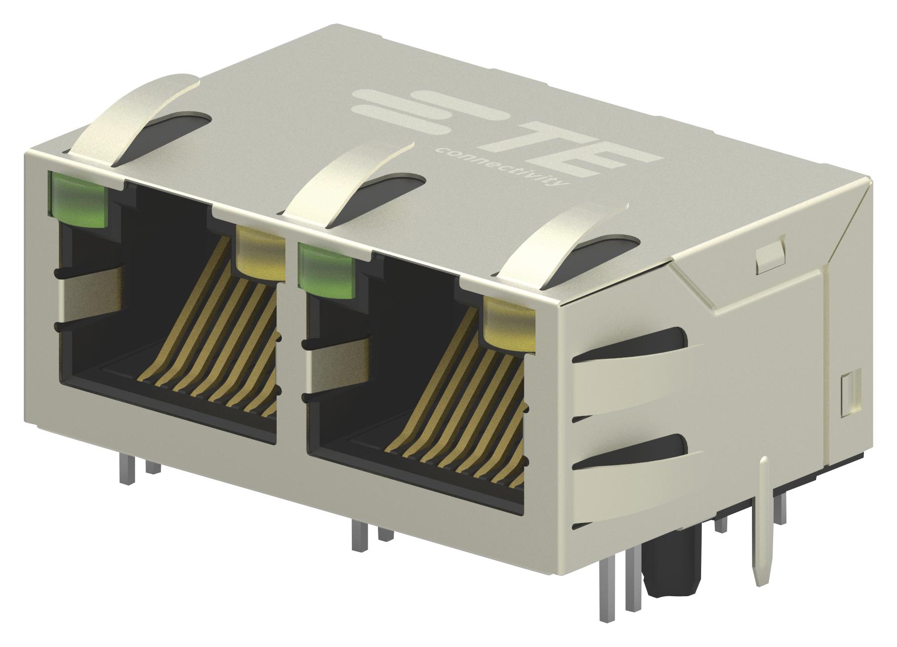5-2301996-5 RJ45 CONNECTOR, JACK, 8P8C, 2PORT, TH TE CONNECTIVITY