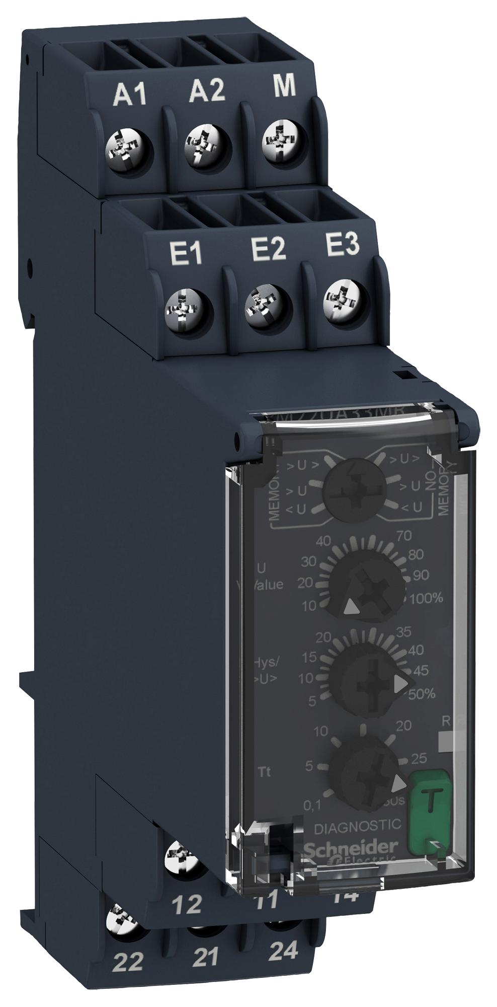 RM22UA33MR VOLTAGE CONTROL RELAY, DPDT, 15V-500V SCHNEIDER ELECTRIC