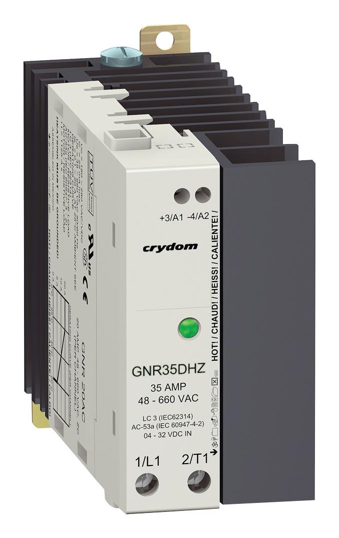 GNR45DHZ SOLID STATE RELAY, 45A, 4-32V, DIN RAIL SENSATA/CRYDOM