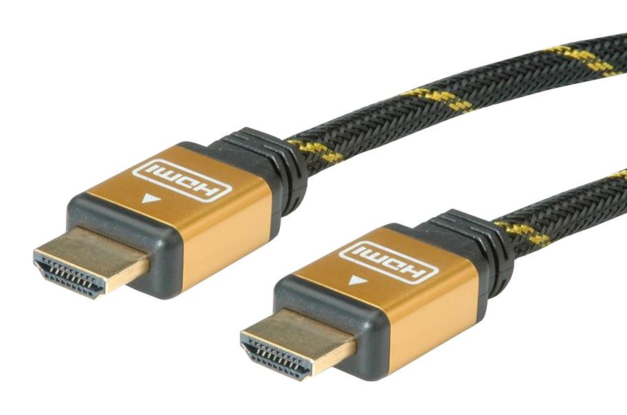 11.04.5510 AUDIO CABLE, HDMI A PLUG, 20M, BLK/YEL ROLINE