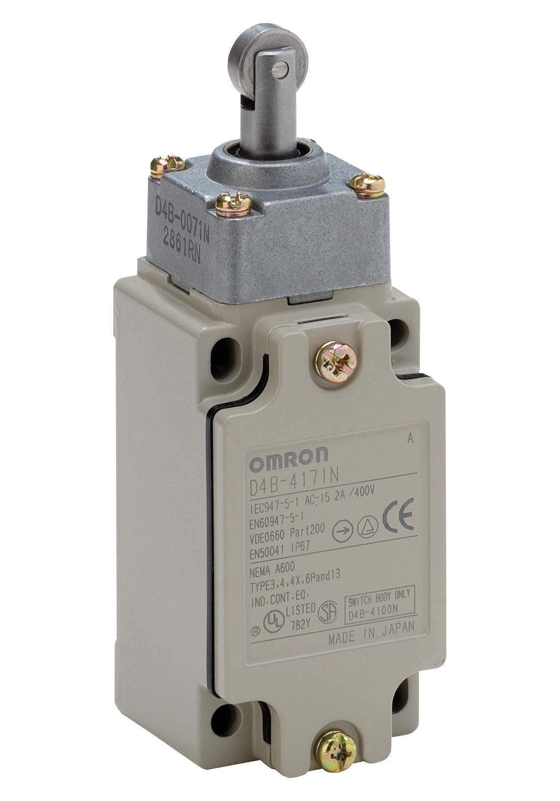 D4B4171N LIMIT SWITCH, SPST-NC/NO, 400VAC, 10A OMRON