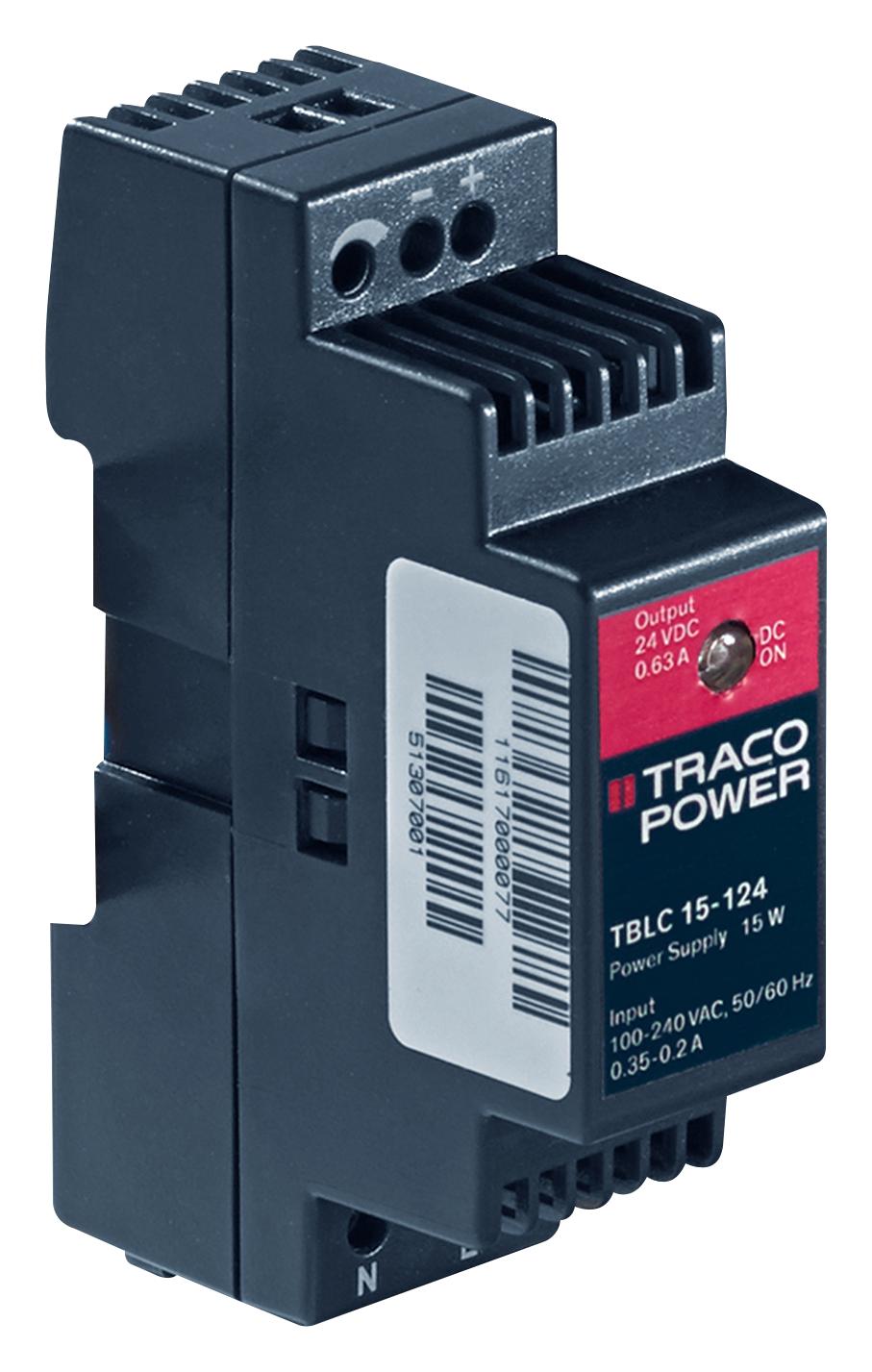 TBLC 15-112 POWER SUPPLY, AC-DC, 12V, 1.25A TRACO POWER