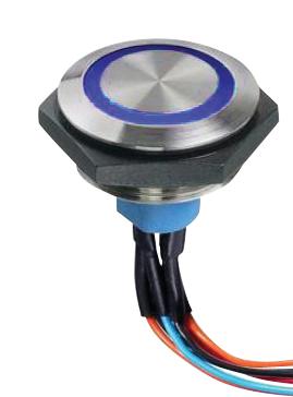 AV5112F102074BK ILLUM PB SW, SPDT, 1A, 30VDC, WIRE LEAD APEM