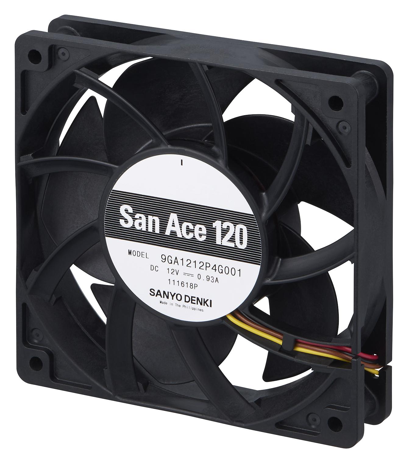 9GA1224P4S001 AXIAL FAN, 120MM, 24VDC, 113CFM, 54DBA SANYO DENKI