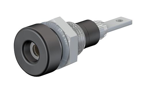 23.0060-21 BANANA JACK, 2MM, 10A, QC, BLACK STAUBLI