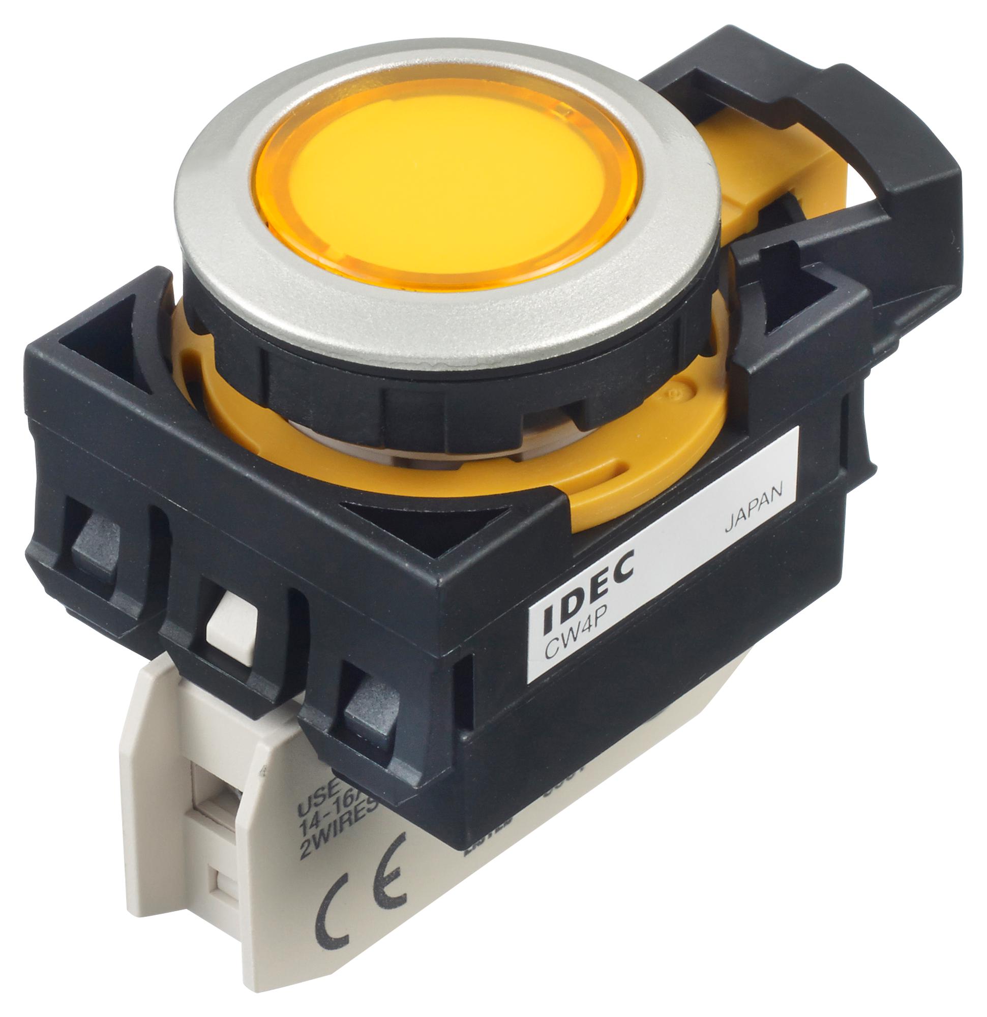 CW4P-1EQ4Y PILOT LIGHT, YELLOW, 22MM, 24VAC/VDC IDEC