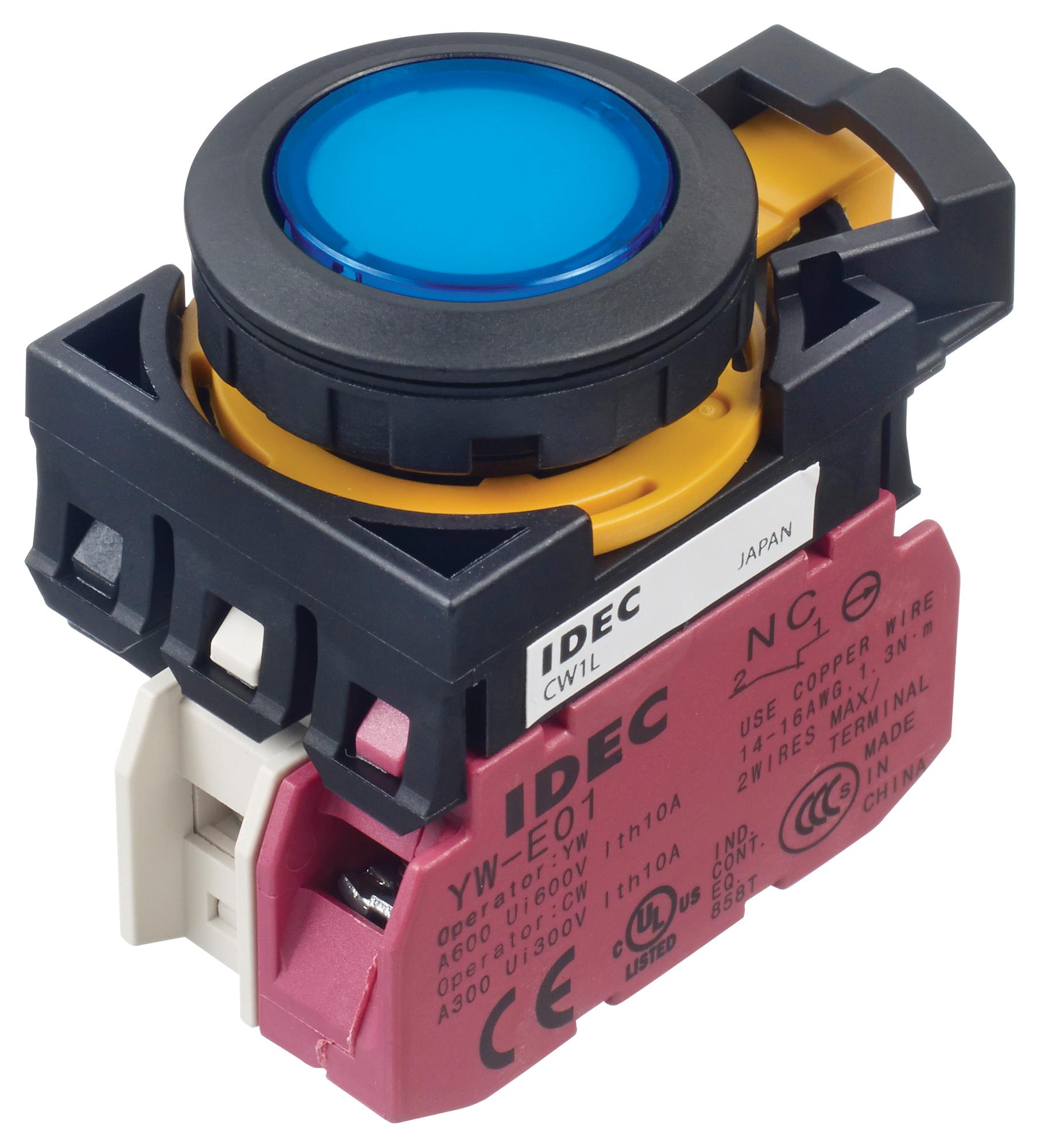 CW1L-M1E01QM4S PB SWITCH, SPST-NC, 10A, 120VAC, SCREW IDEC