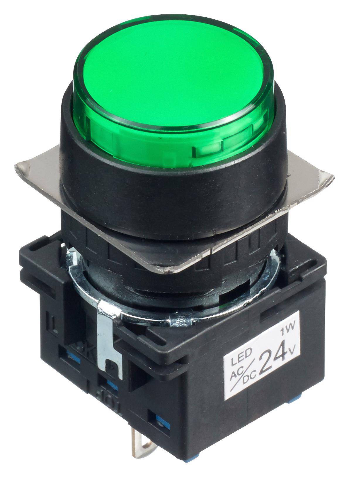LB1P-1T04G PILOT LIGHT, GREEN, 24VAC/VDC IDEC