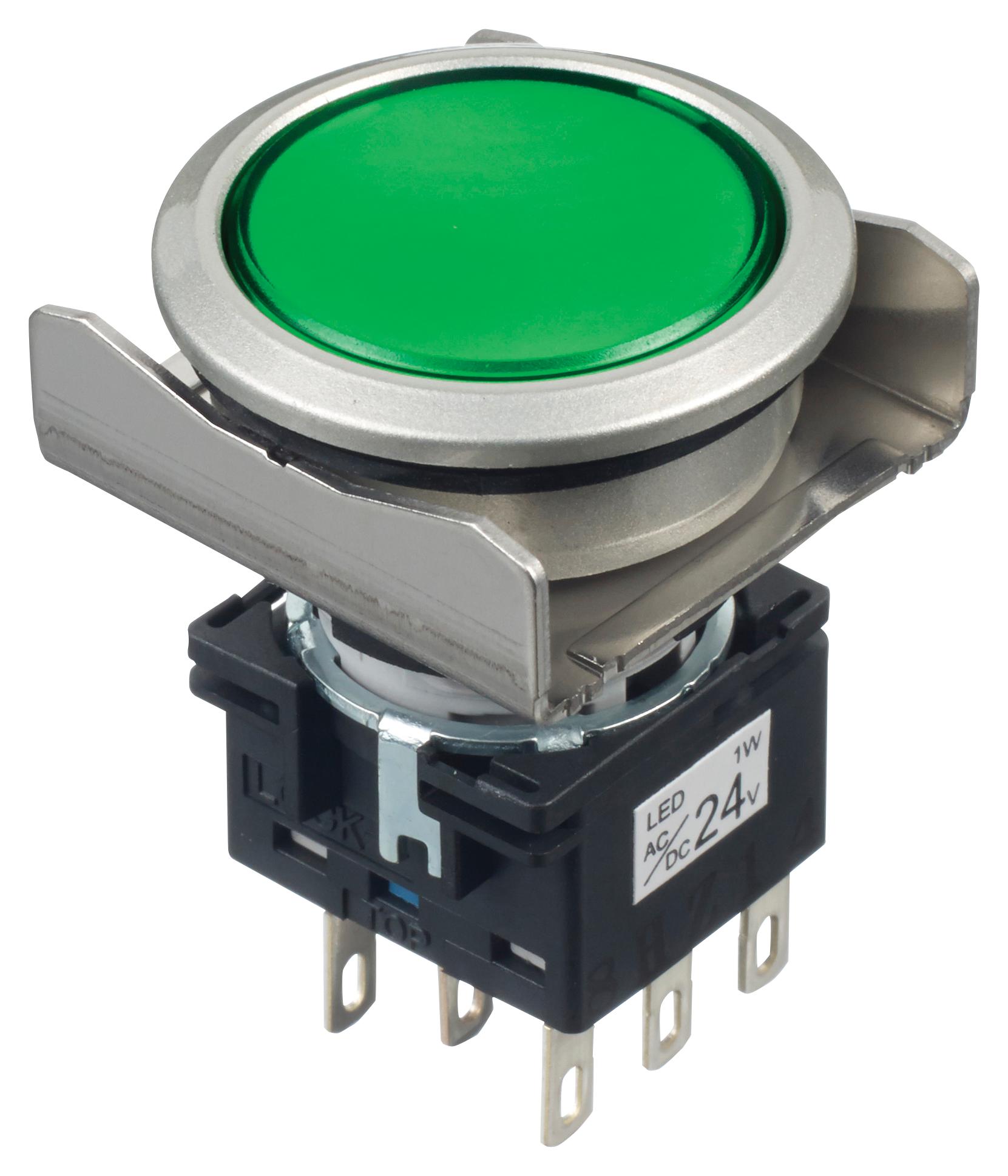 LBW6ML-M1T64G PB SW, DPDT, 24VAC/DC, SOLDER, GREEN IDEC