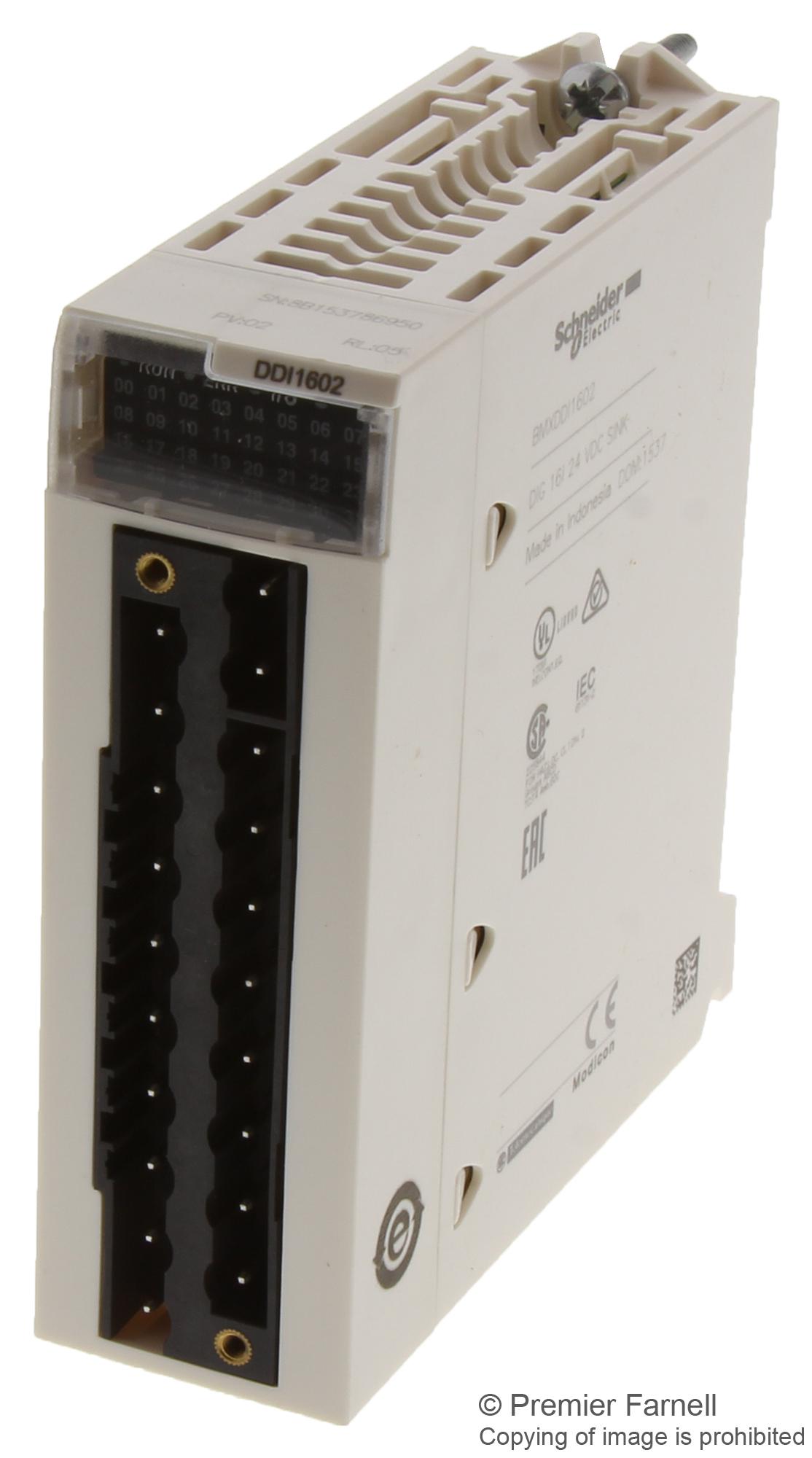BMXDDI1602 DIGITAL I/O MODULE, 16 I/P, 24VDC SCHNEIDER ELECTRIC