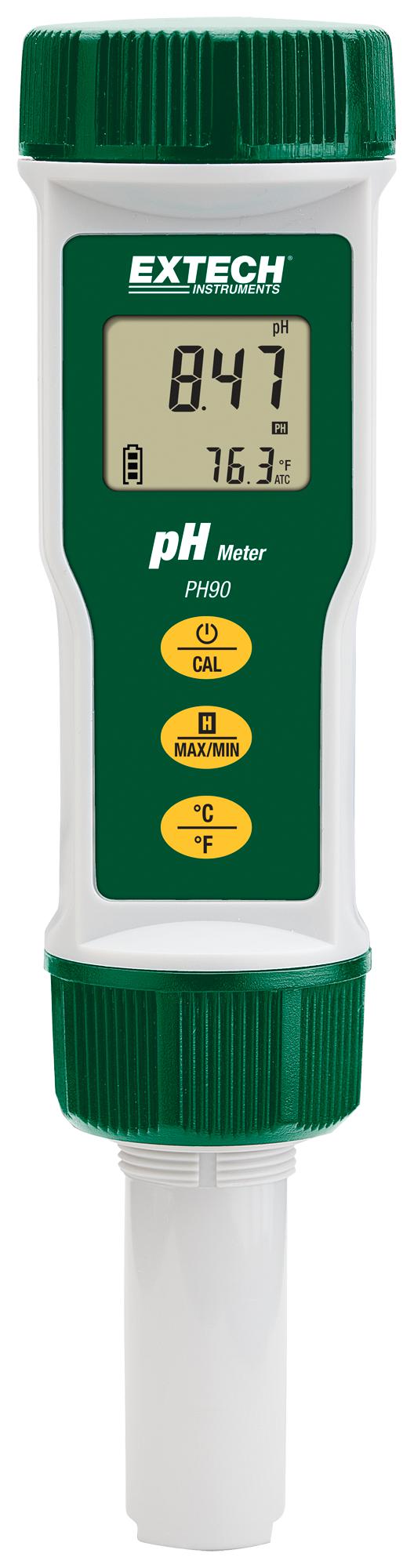 PH90 WATERPROOF PH/TEMPERATURE METER, 0-14PH EXTECH INSTRUMENTS