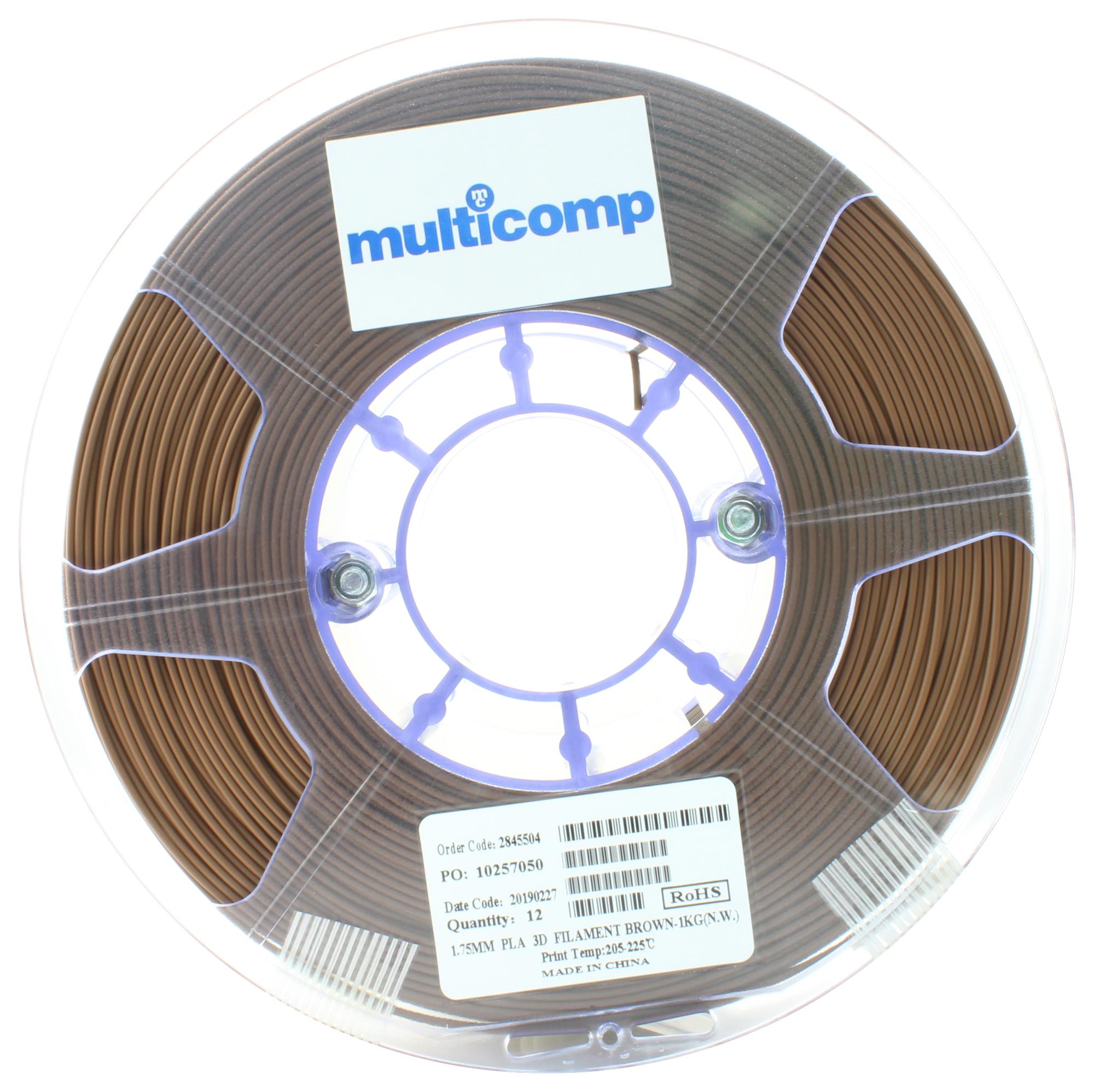 MC002557 3D PRINTER FILAMENT, PLA, 1.75MM, BROWN MULTICOMP