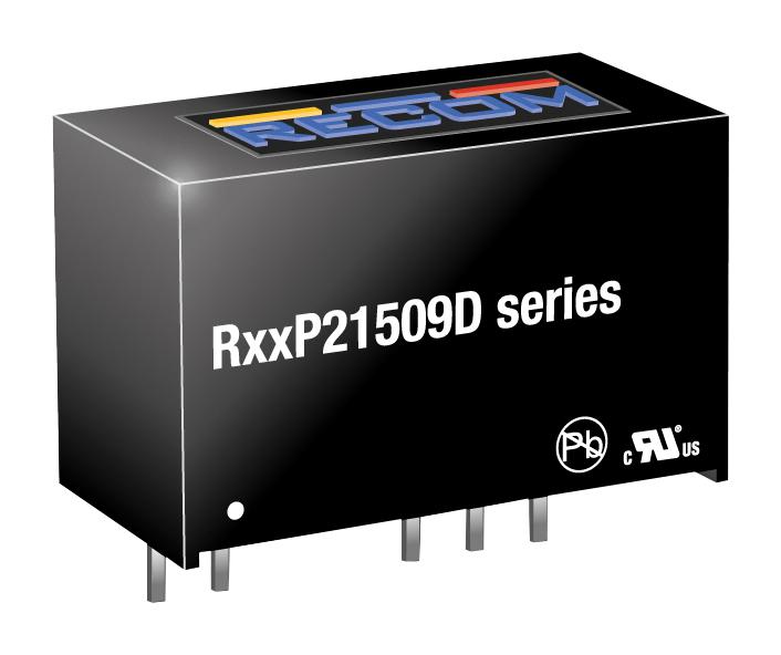 R05P21509D DC-DC CONVERTER, 2 O/P, 2W RECOM POWER