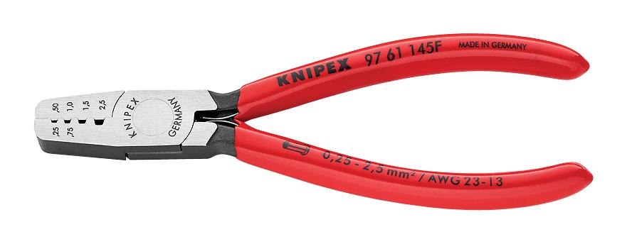 97 61 145 F HAND CRIMP TOOL, 23-13AWG SLEEVE/FERRULE KNIPEX