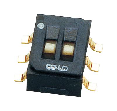 CAS-D20TB SLIDE SWITCH, DPDT, 0.1A, 6VDC, SMD NIDEC COPAL ELECTRONICS
