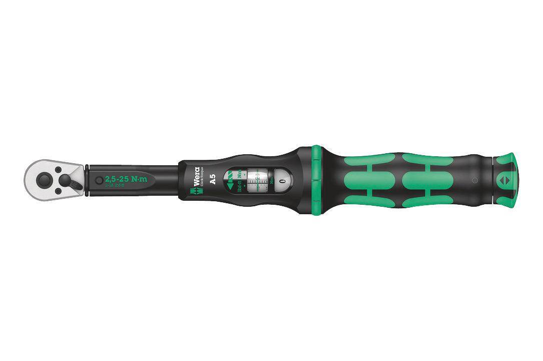 CLICK-TORQUE A 5 TORQUE WRENCH W/REV. RATCHET, 1/4" SQ. WERA