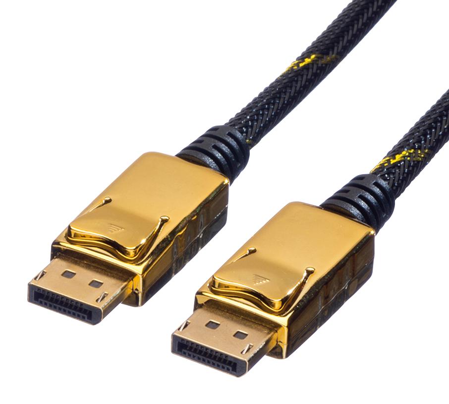 11.04.5639 CABLE, DP PLUG-PLUG, BLK/GOLD, 1.5M ROLINE