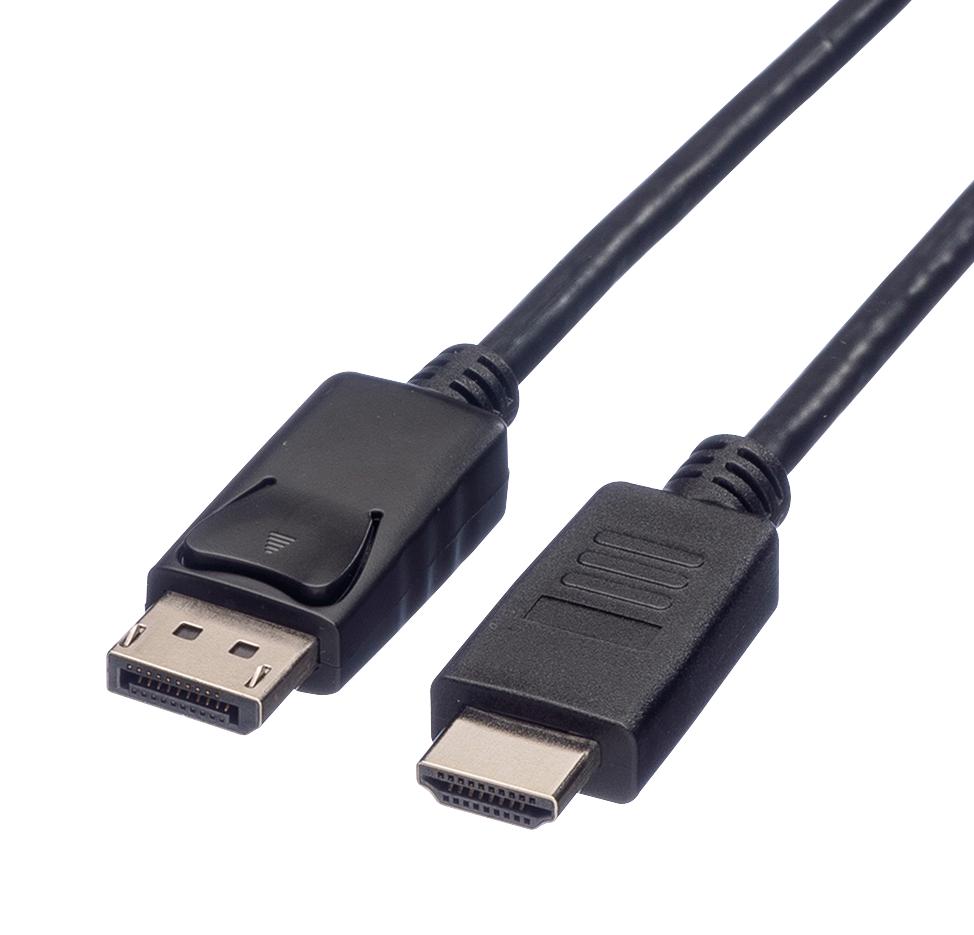 11.04.5779 CABLE, DP-HDTV PLUG, 1.5M, BLACK ROLINE