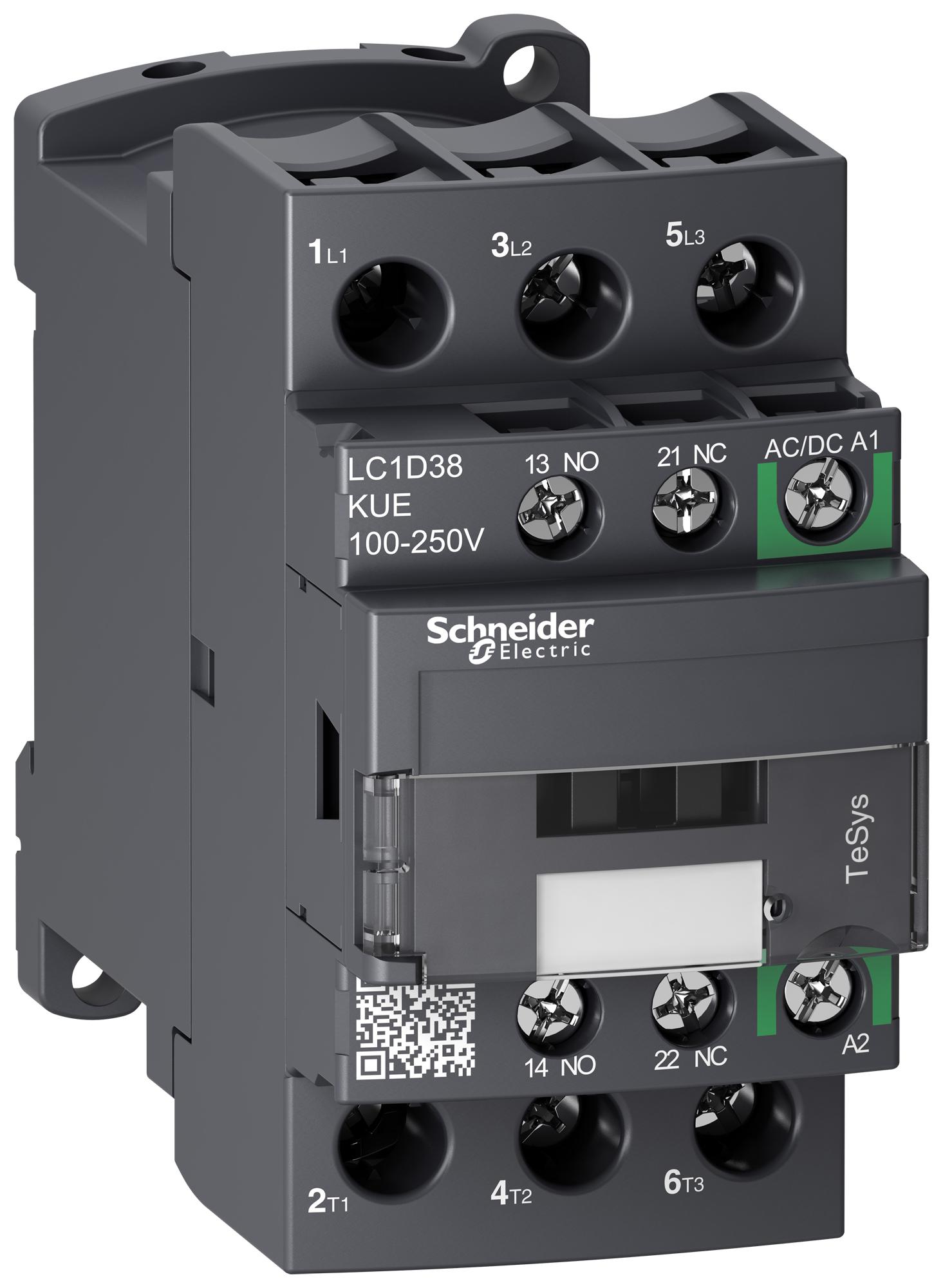 LC1D38KUE CONTACTOR, 3PST-NO, 250V, DIN RAIL/PANEL SCHNEIDER ELECTRIC