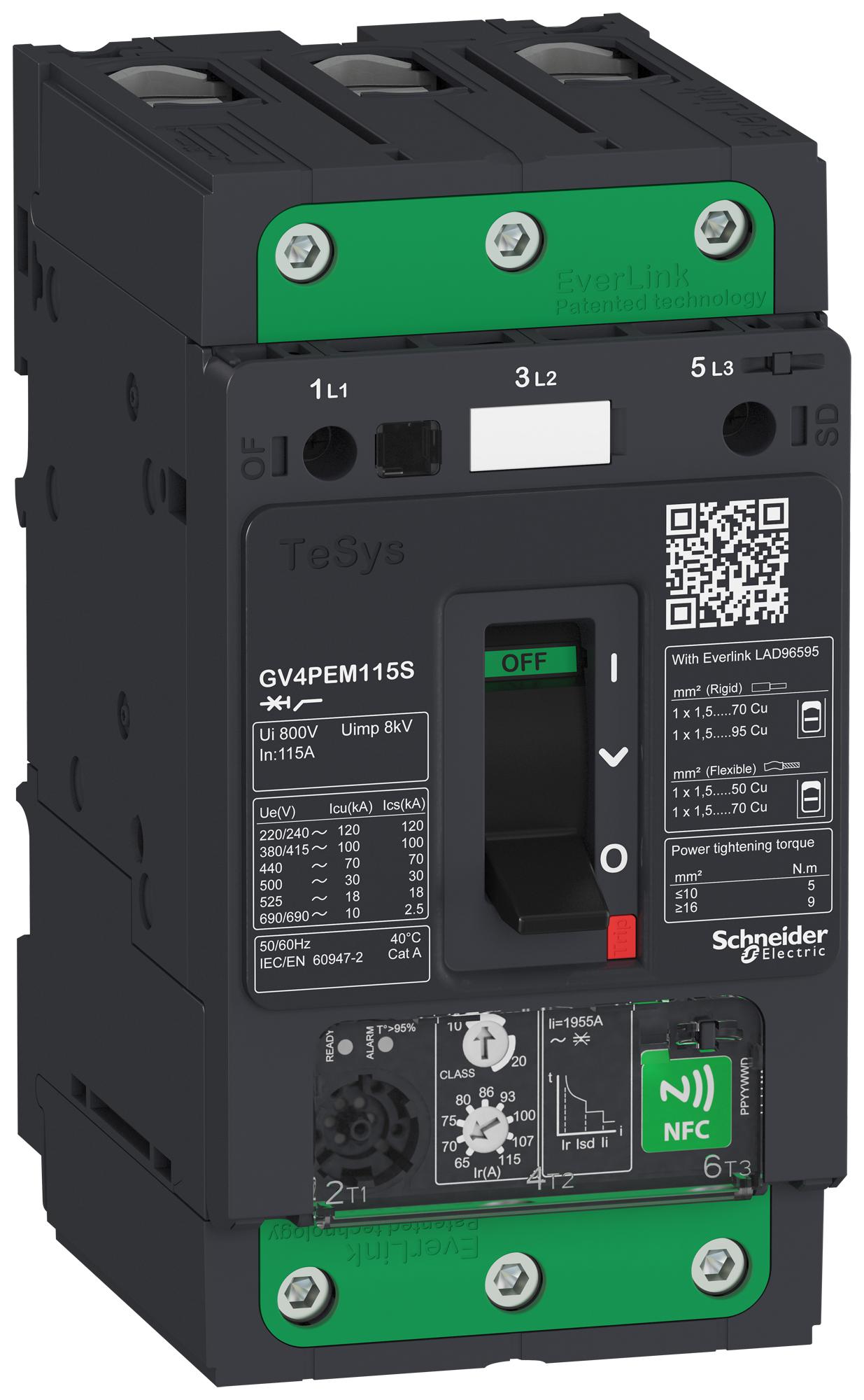 GV4PEM03S THERMAL MAG CKT BREAKER, 3P, 3.5A, 690V SCHNEIDER ELECTRIC