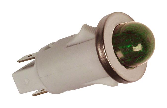 1091QM5-12V PANEL INDICATOR, GREEN, 12V, 12.7MM VCC (VISUAL COMMUNICATIONS COMPANY)