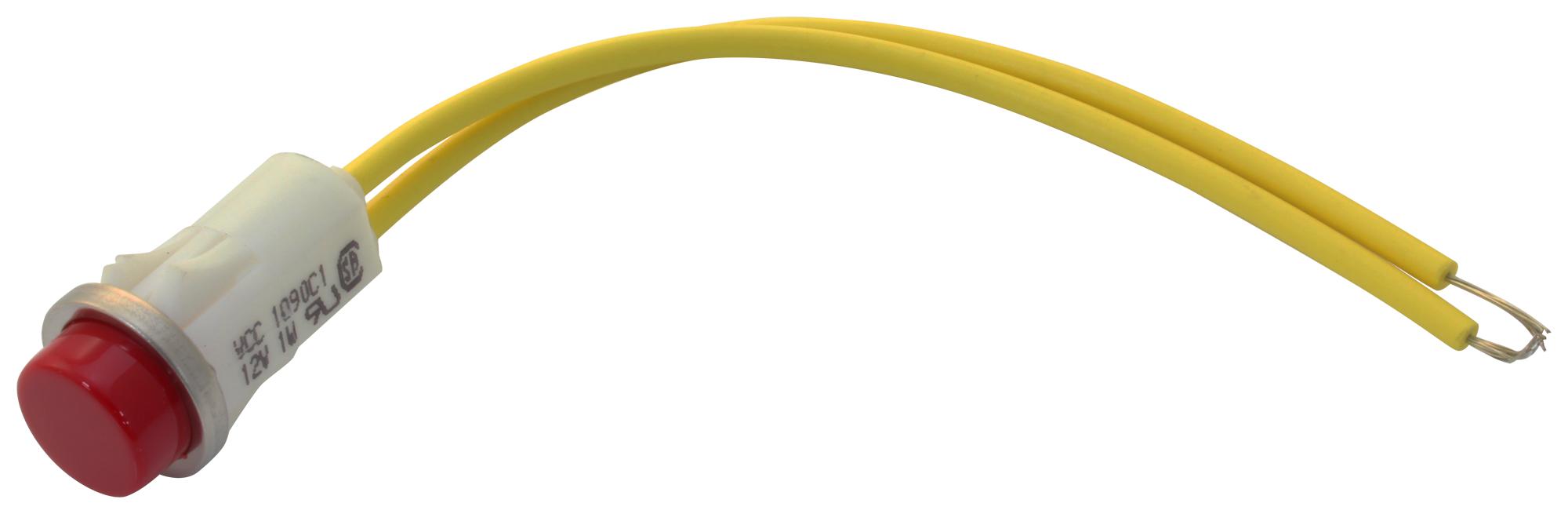 1090C1-12V INCANDESCENT INDICATOR, ROUND, 12V VCC (VISUAL COMMUNICATIONS COMPANY)