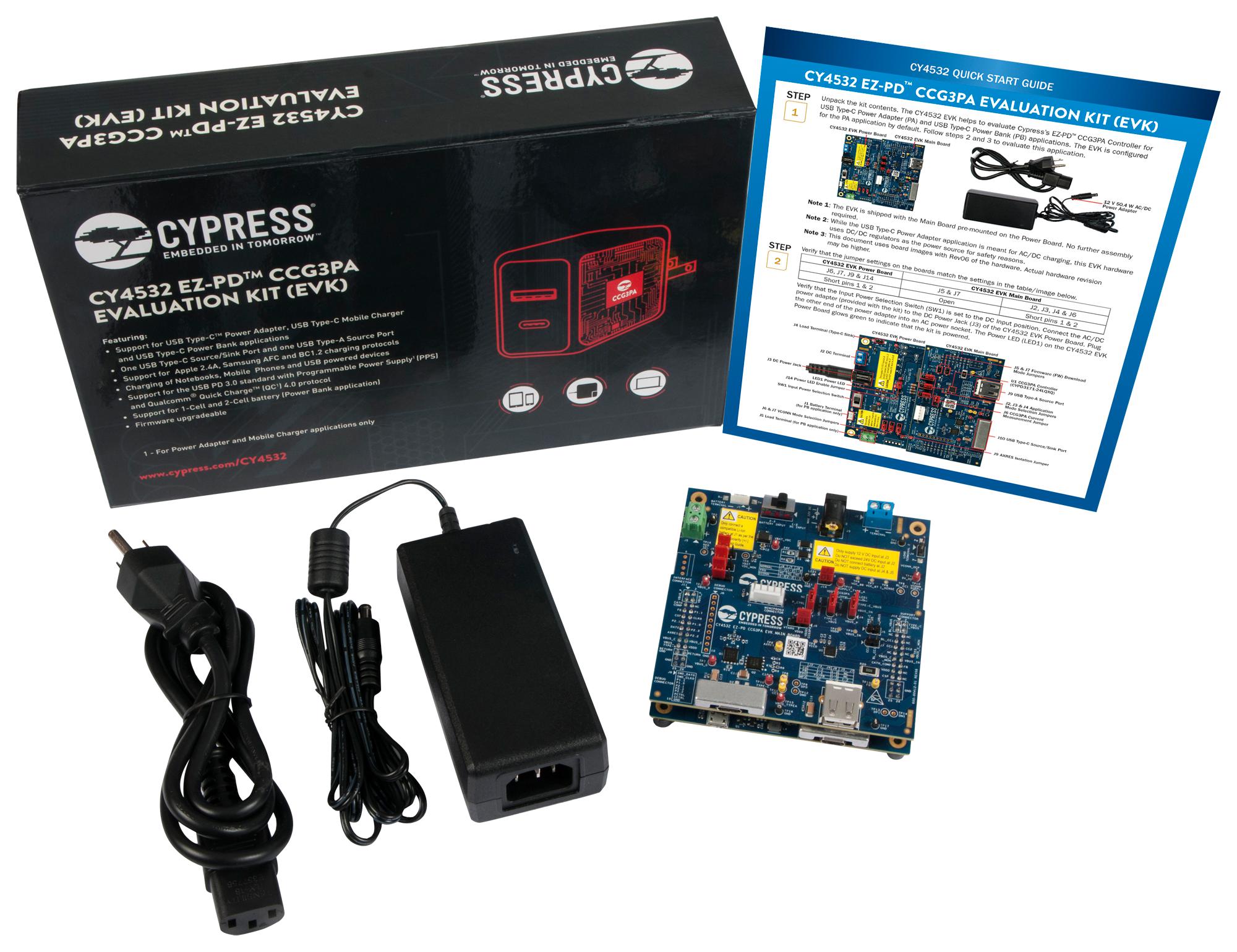 CY4532 EVAL KIT, USB TYPE-C PORT CONTROLLER CYPRESS - INFINEON TECHNOLOGIES