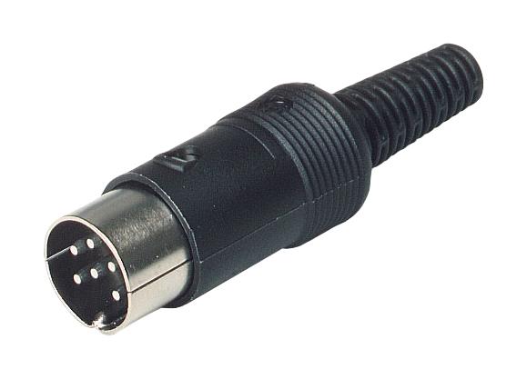 MAS 60 SCHWARZ/BLACK DIN AUDIO/VIDEO CONN, PLUG, 6POS, PE HIRSCHMANN