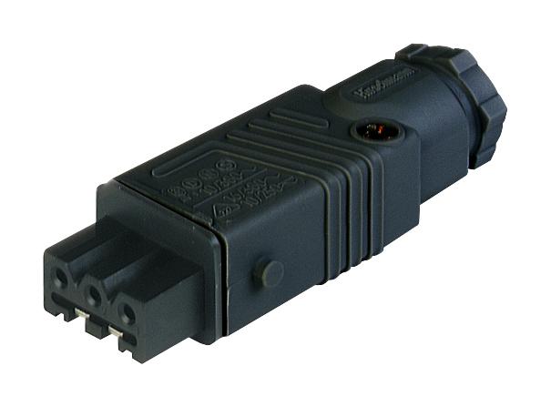 STAK 3 N SCHWARZ/BLACK POWER CONN, RCPT, 3+PE, SCREW, CABLE HIRSCHMANN