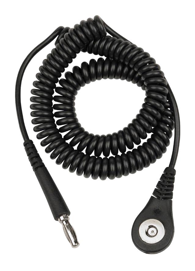 09182 COIL CORD, SNAP, 4.57M, BLACK SCS