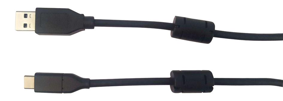 MC002481 USB CABLE, 3.0, A-C PLUG, 1M, BLK MULTICOMP