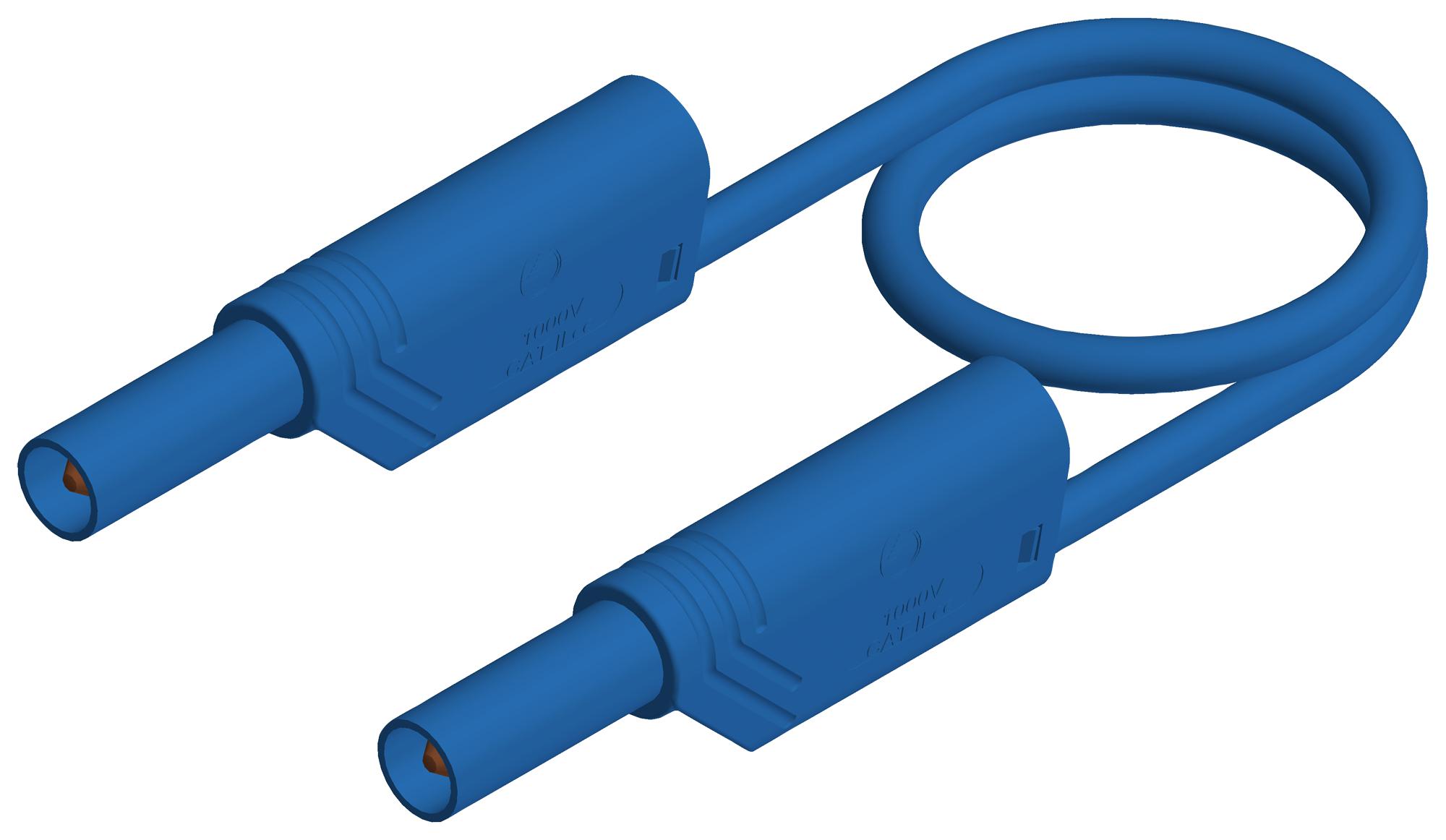 934169102 TEST LEAD, 4MM BANANA PLUG, BLUE, 2M HIRSCHMANN TEST AND MEASUREMENT