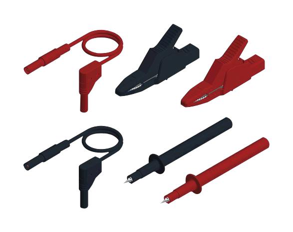 972340001 TEST LEAD/PROBE KIT, 6PC, RED/BLACK HIRSCHMANN TEST AND MEASUREMENT