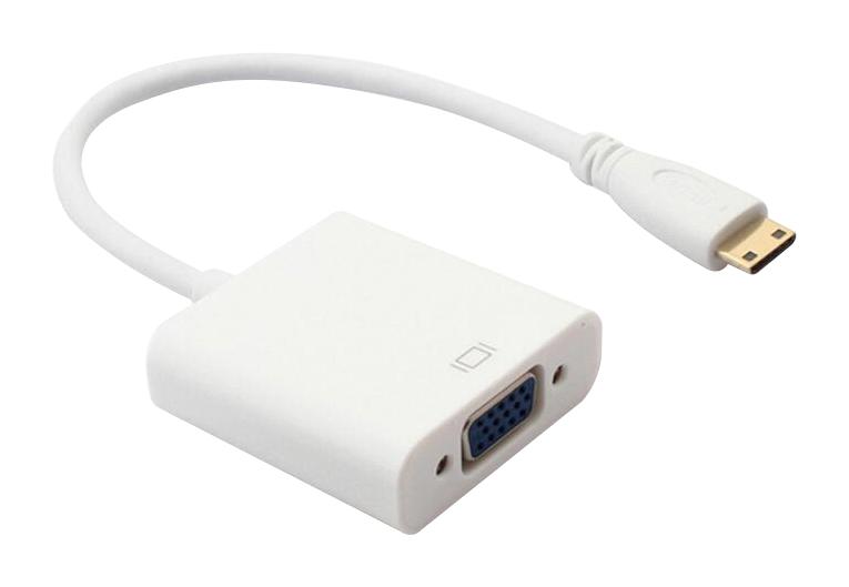 PS000264 AUDIO ADAPTER, MINI HDMI C PLUG-VGA RCPT MULTICOMP PRO