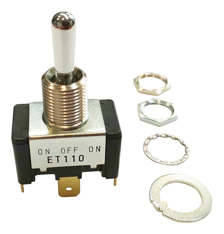 ET110A12-Z TOGGLE SW, SPST, 10A, 125V, PANEL NIDEC COPAL ELECTRONICS