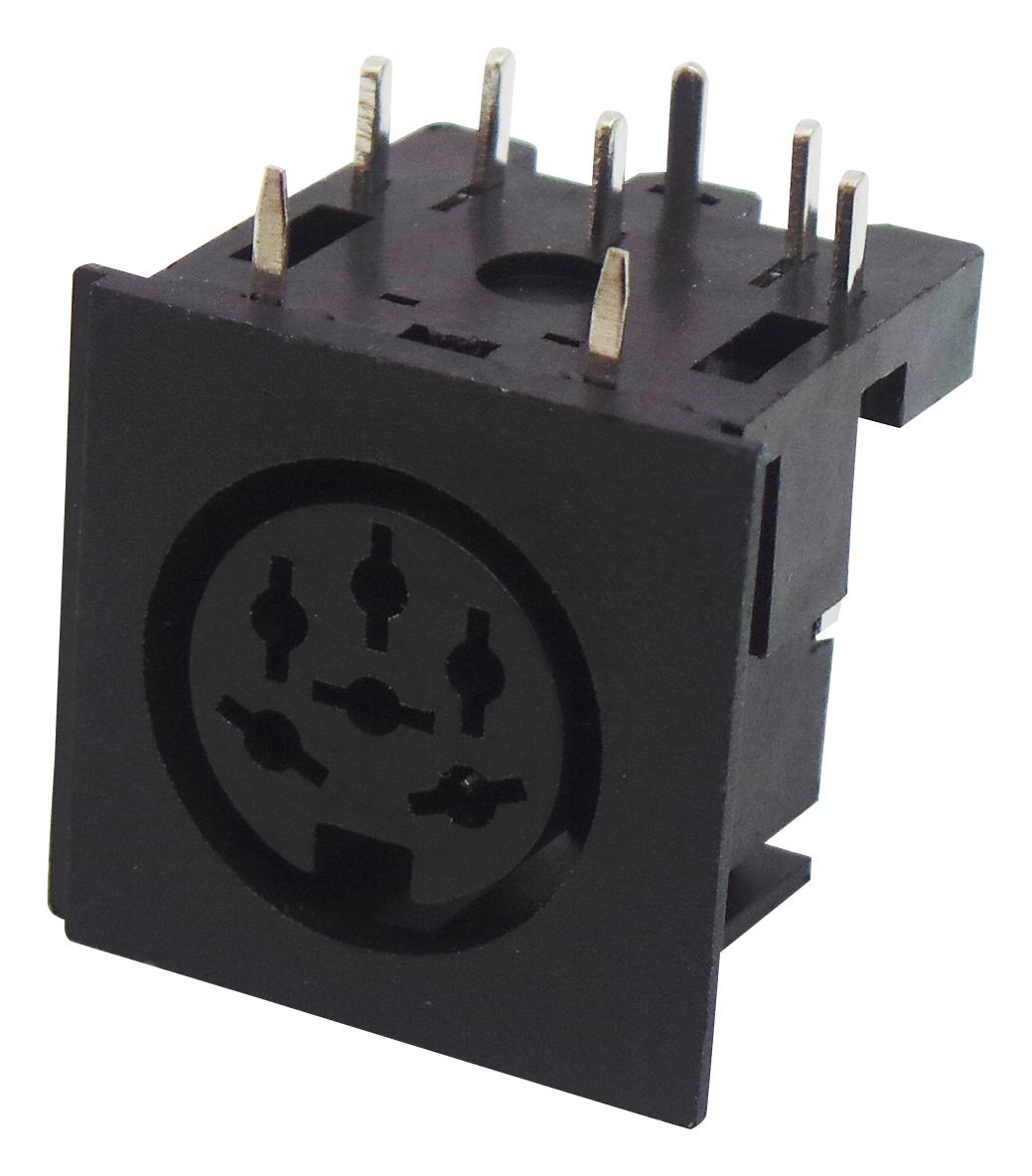 671-0601 DIN AUDIO/VIDEO CONN, JACK, 6POS, PCB DELTRON COMPONENTS